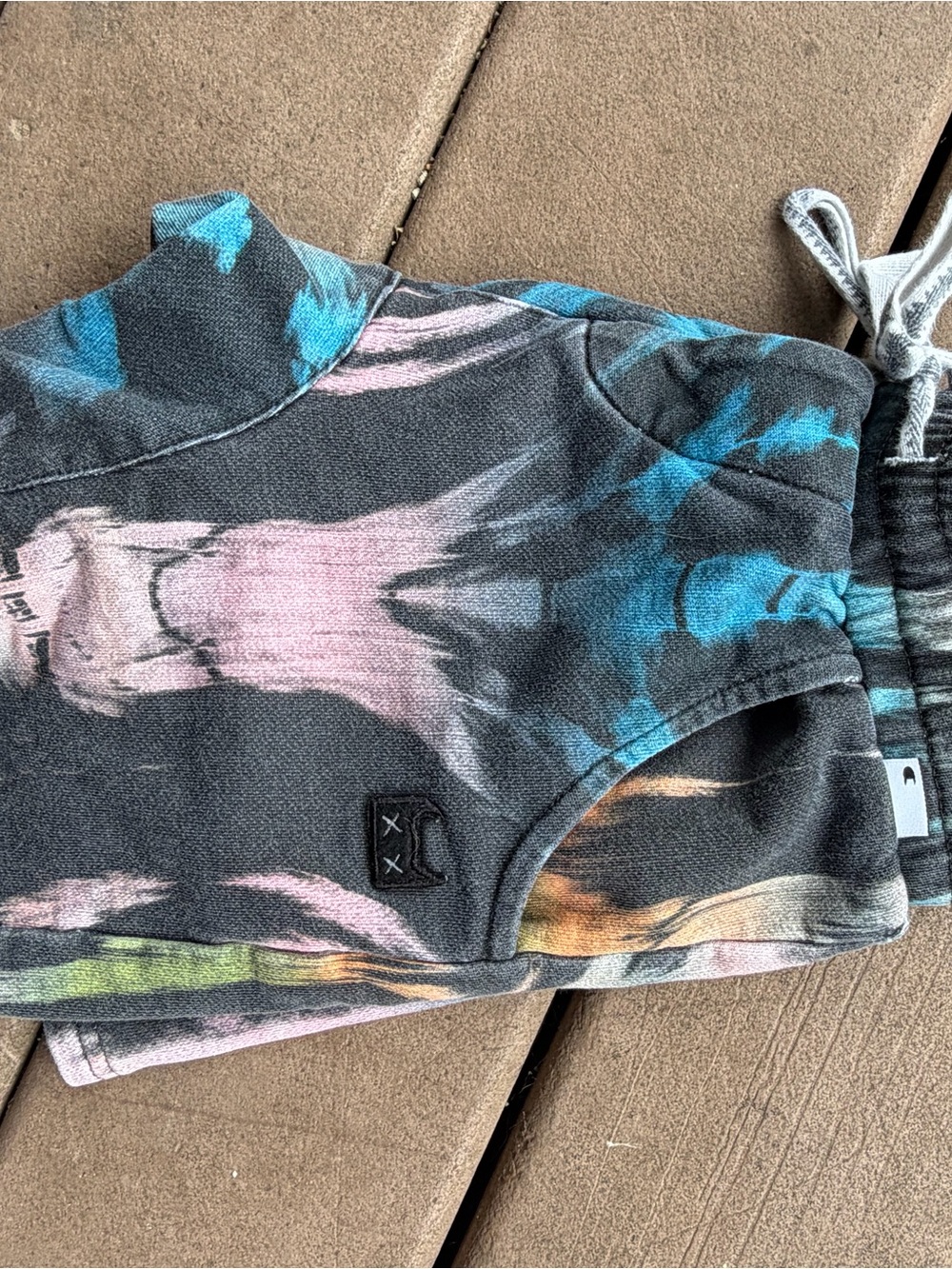 Munstr Kids Tie-Dye Paint swirl slicker  Sweat shorts size 7 - Picture 7 of 7